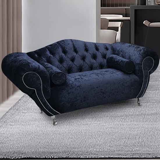 Read more about Huron malta plush velour fabric 2 seater sofa in slate