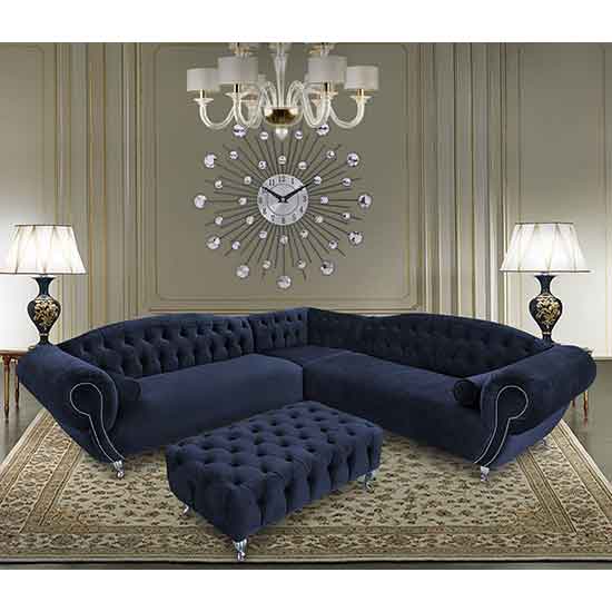 Read more about Huron malta plush velour fabric corner sofa in slate