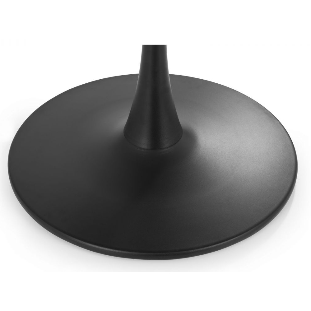 Huron Wooden Dining Table Round In White Marble Effect