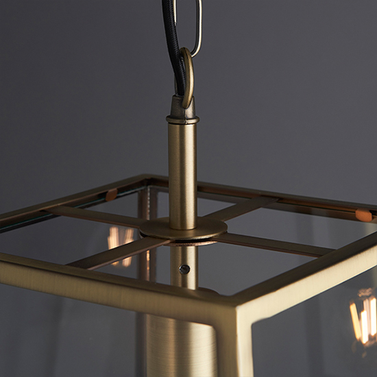 Hurst 1 Light Clear Glass Pendant Light In Matt Antique Brass