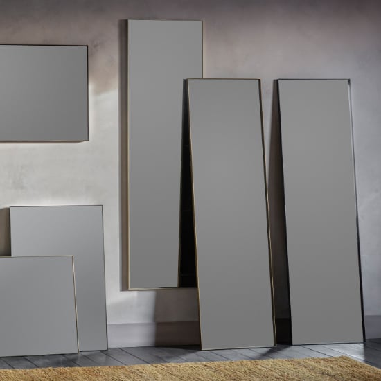 Hurstan Large Rectangular Leaner Mirror In Champagne Frame