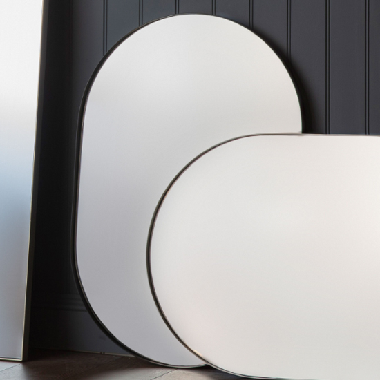 Hurstan Oval Wall Bedroom Mirror In Black Frame