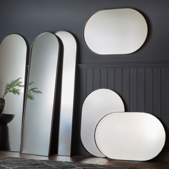 Hurstan Oval Wall Bedroom Mirror In Black Frame
