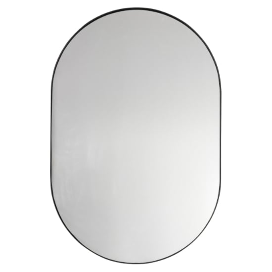 Photo of Hurstan oval wall bedroom mirror in black frame