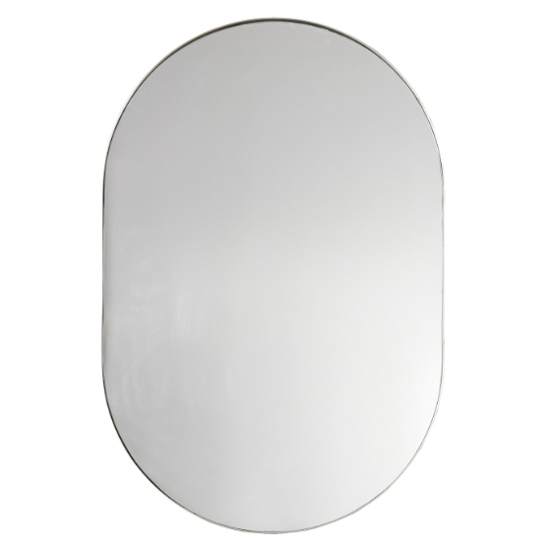 Read more about Hurstan oval wall bedroom mirror in silver frame