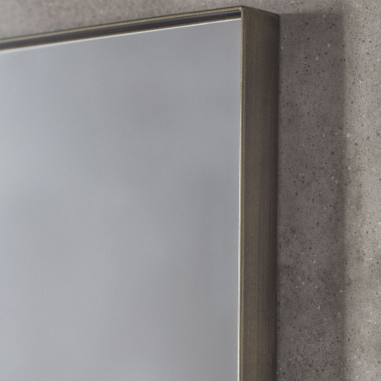 Hurstan Small Rectangular Wall Mirror In Bronze Frame