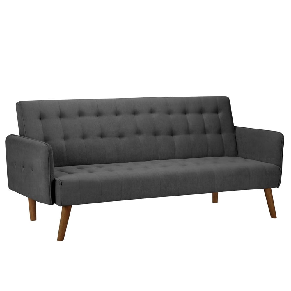 Huston Fabric Sofa Bed With Oak Legs In Charcoal