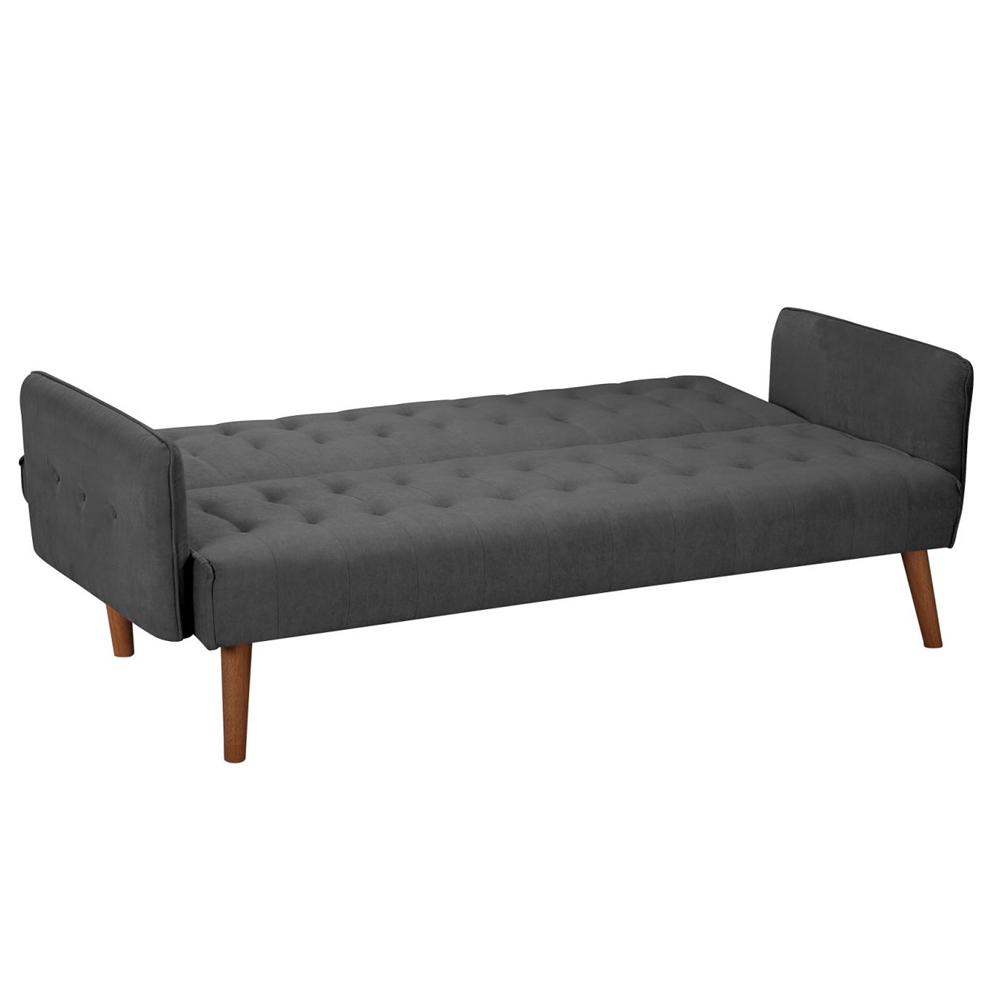 Huston Fabric Sofa Bed With Oak Legs In Charcoal