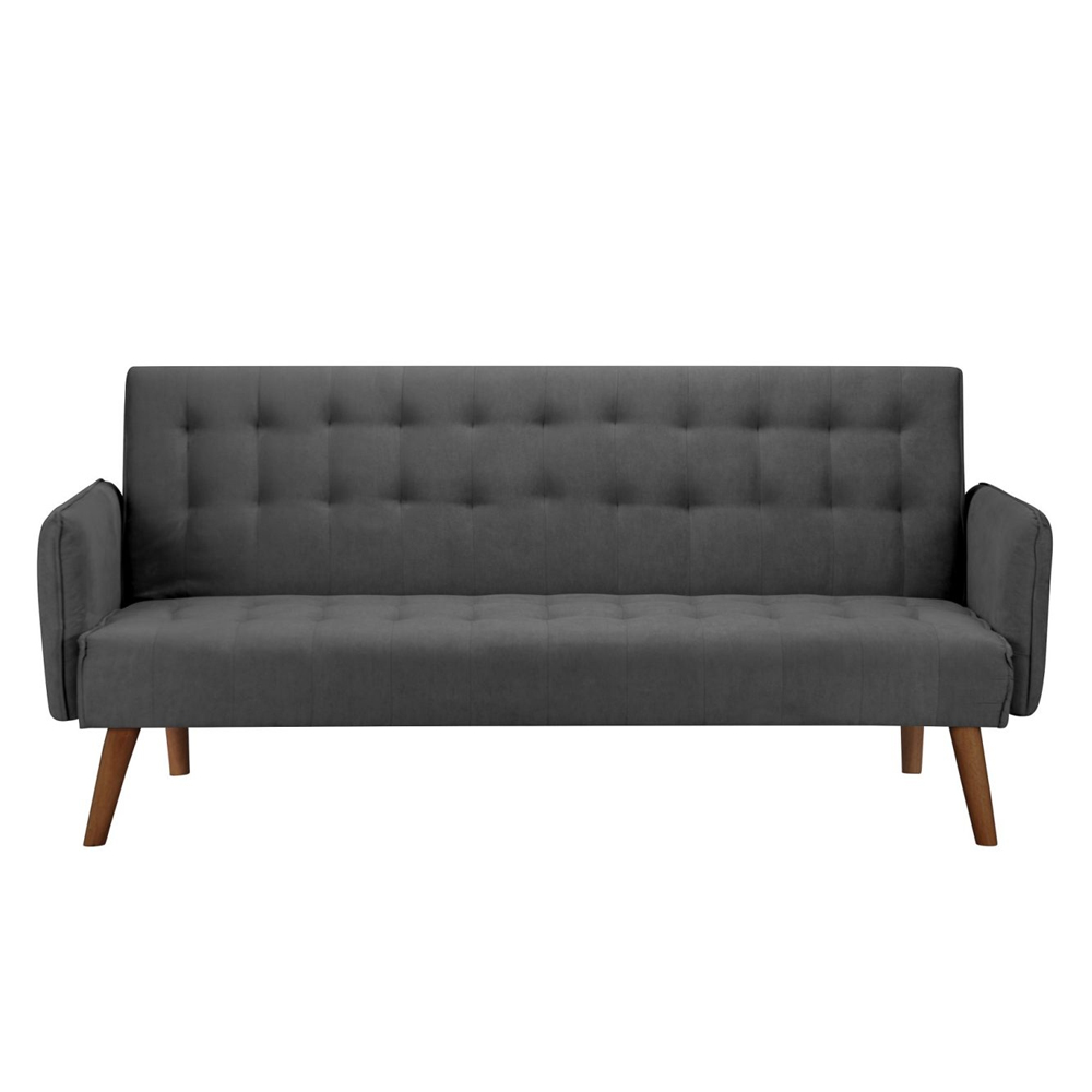 Huston Fabric Sofa Bed With Oak Legs In Charcoal