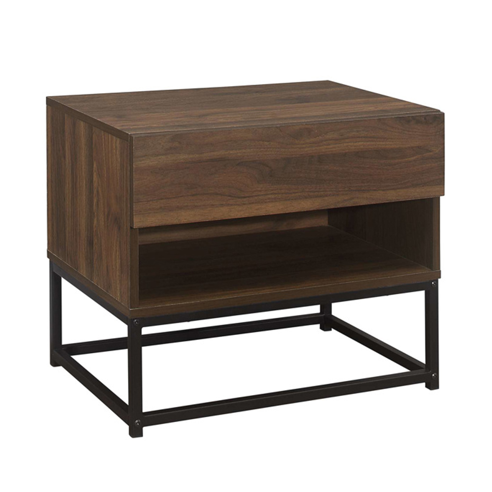 Huston Wooden Bedside Cabinet With 1 Drawer In Walnut