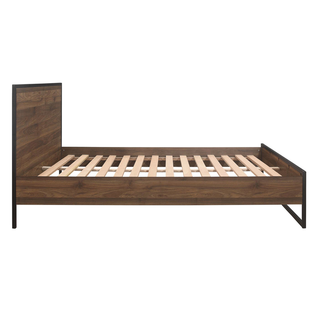 Huston Wooden Double Bed In Walnut