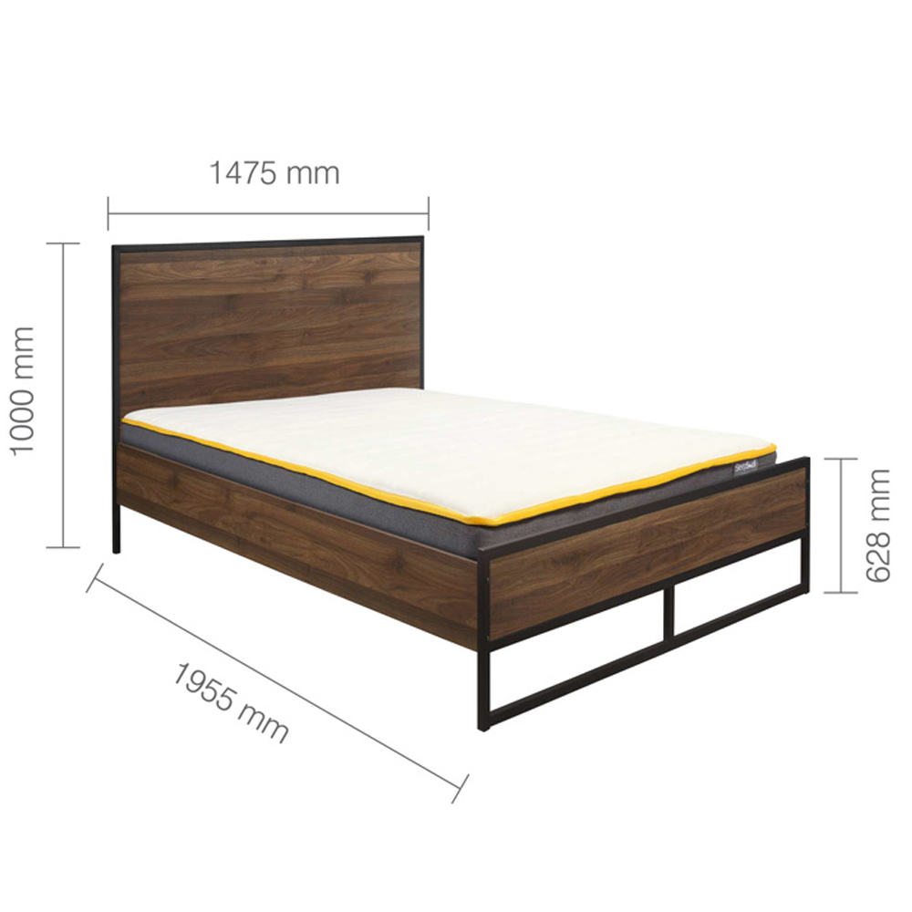 Huston Wooden Double Bed In Walnut