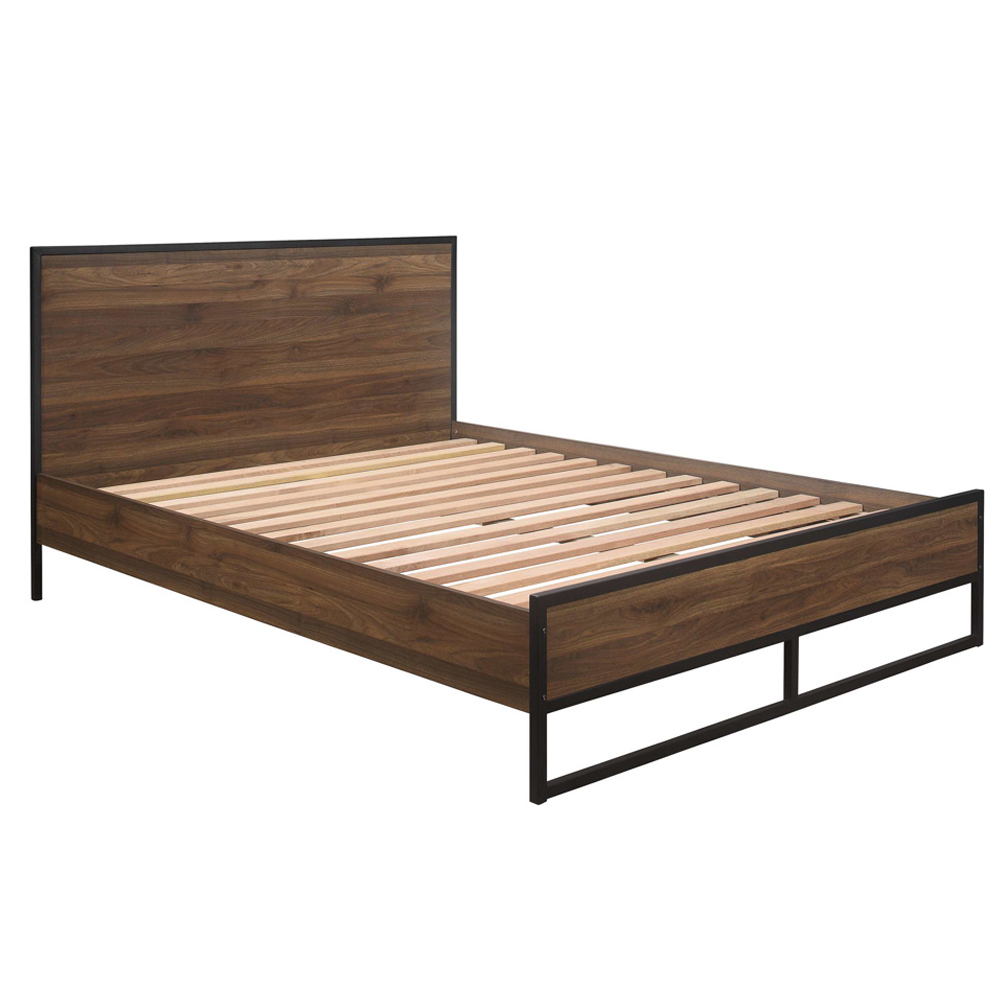Huston Wooden Small Double Bed In Walnut