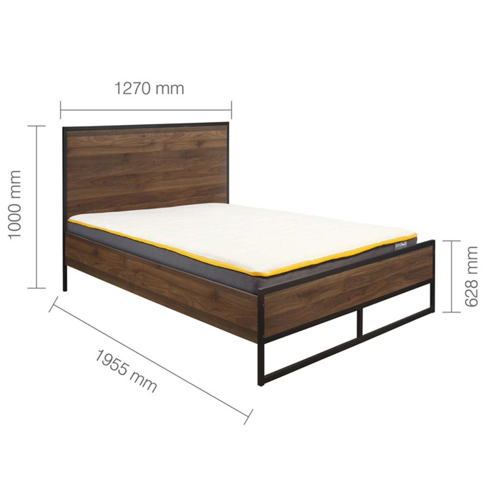 Huston Wooden Small Double Bed In Walnut