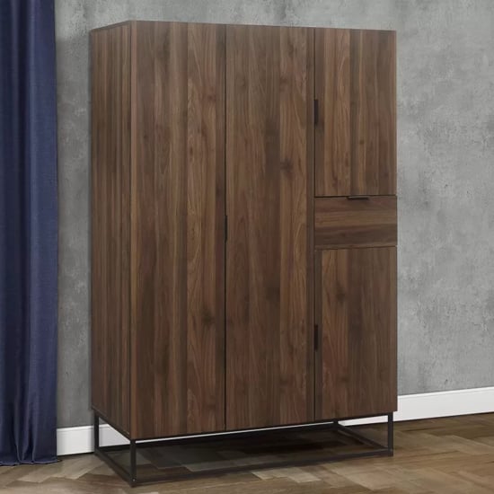 Read more about Huston wooden wardrobe with 4 doors in walnut