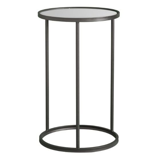 Hutten Clear Glass Side Table With Black Metal Frame_2