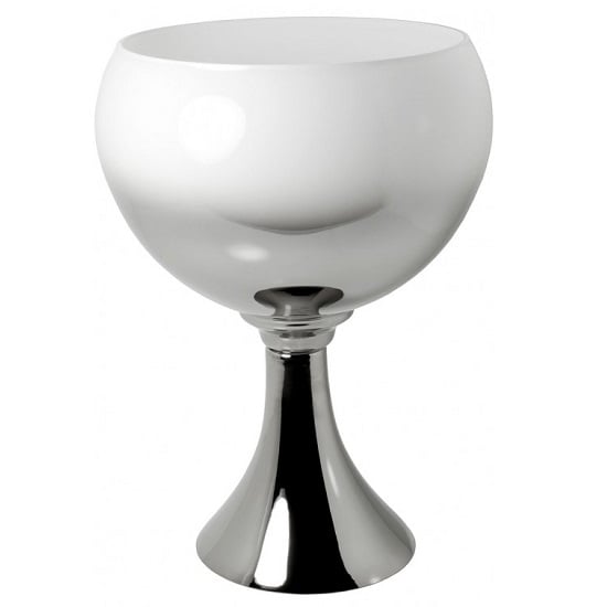 Product photograph of Hutton Large White And Silver Goblet from Furniture in Fashion
