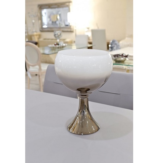 Hutton Large White And Silver Goblet