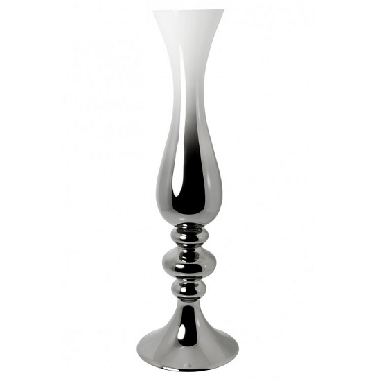 Product photograph of Hutton Large White And Silver Vase from Furniture in Fashion