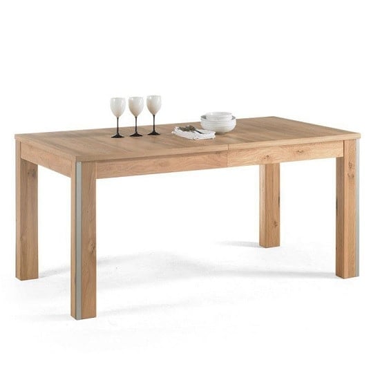 Huxley Wooden Large Extendable Dining Table In Bianco Oak