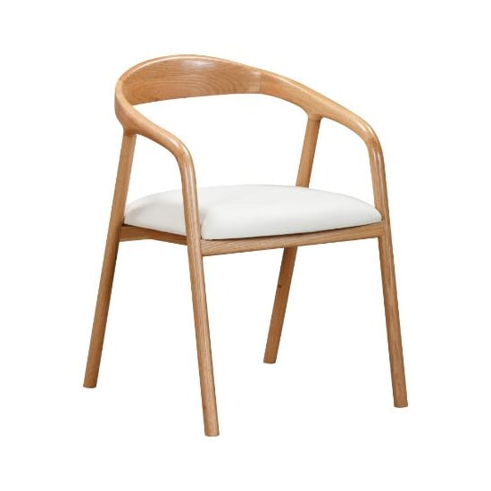 Product photograph of Hvar Wooden Dining Chair In Oak And Padded Seat from Furniture in Fashion