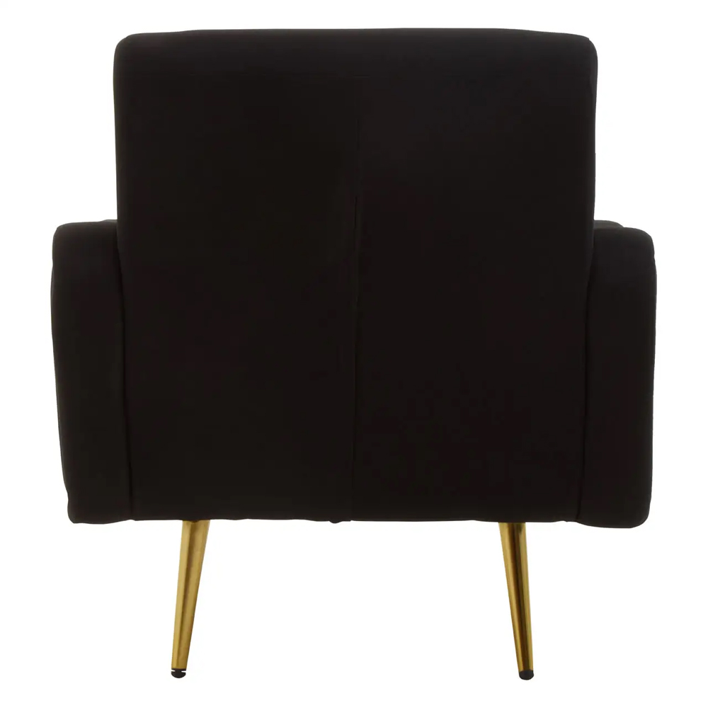 Hyannis Fabric Bedroom Chair With Gold Legs In Black