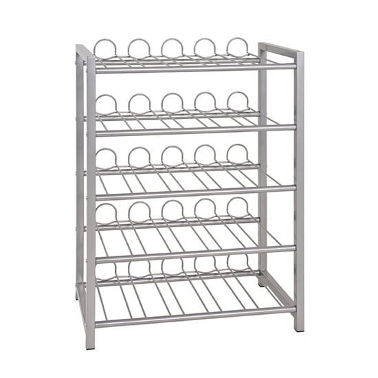 Read more about Hyattsville large metal 5 shelves bottle rack in aluminium