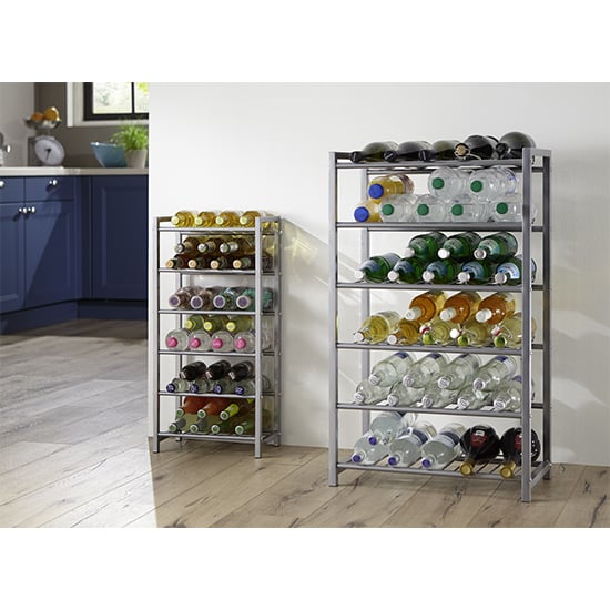 Hyattsville Metal 6 Shelves Bottle Rack In Aluminium