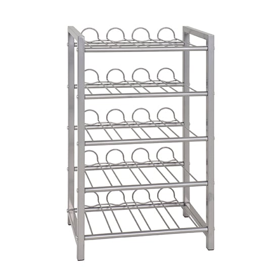 Hyattsville Small Metal 5 Shelves Bottle Rack In Aluminium