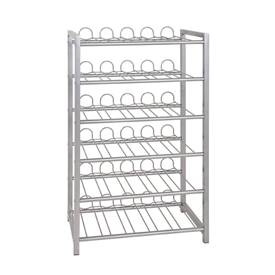 Hyattsville Small Metal 6 Shelves Bottle Rack In Aluminium