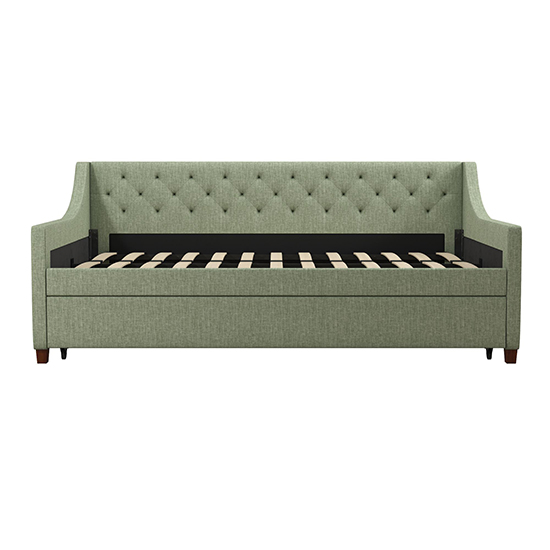 Hyeon Linen Fabric Daybed With Guest Bed In Light Green_6