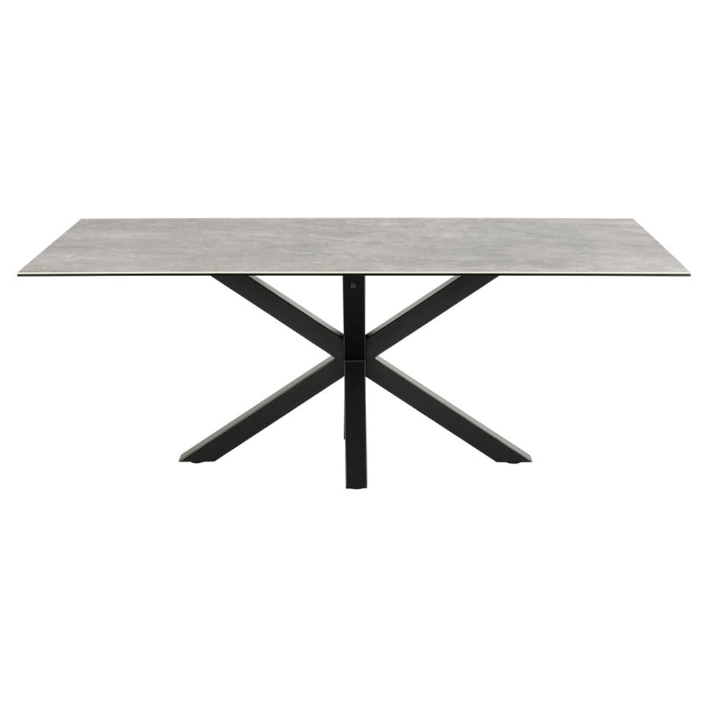 Hyeres Ceramic Rectangular Dining Table In Grey Anista