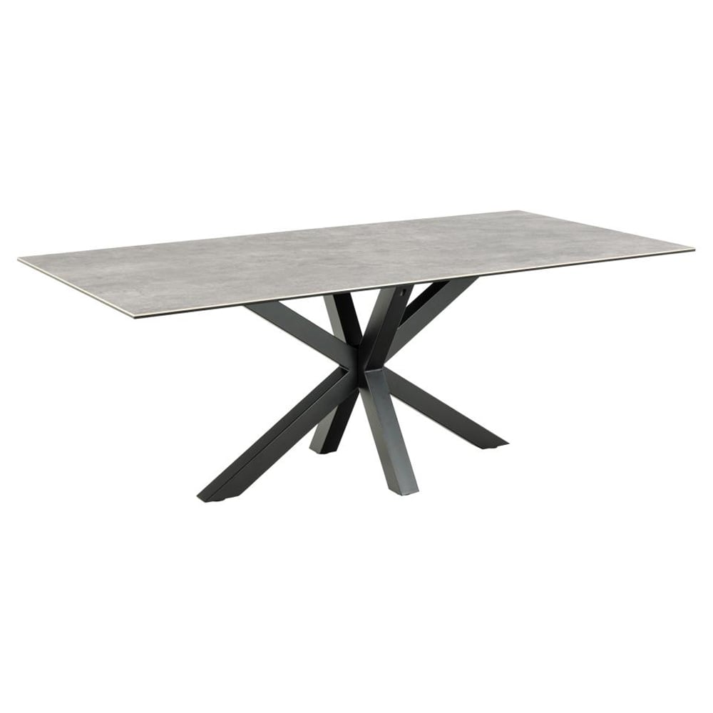 Hyeres Ceramic Rectangular Dining Table In Grey Anista