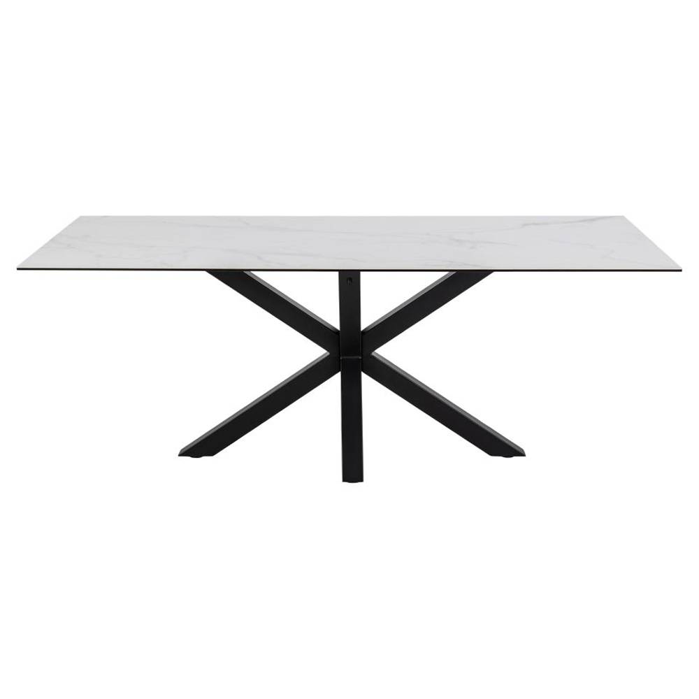 Hyeres Ceramic Rectangular Dining Table In White Akranes