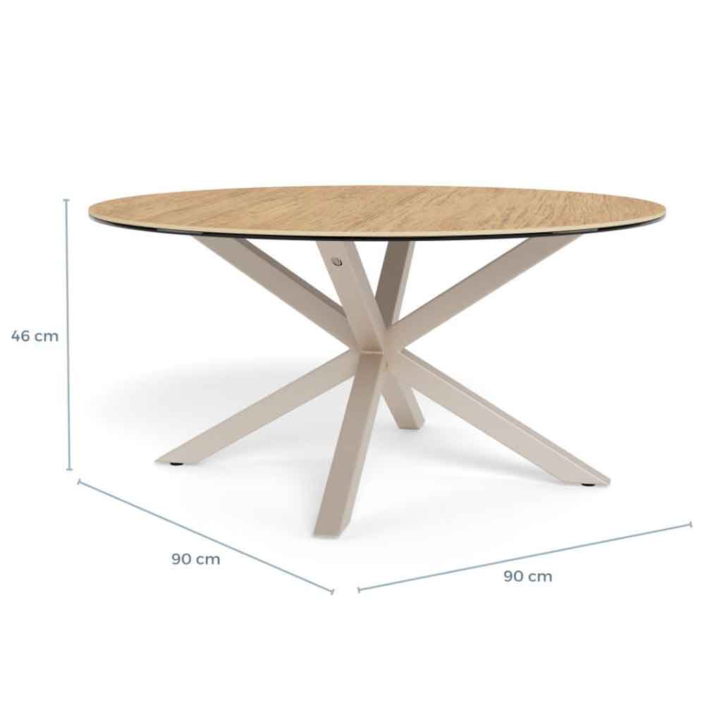 Hyeres Ceramic Round Coffee Table - Wild Oak