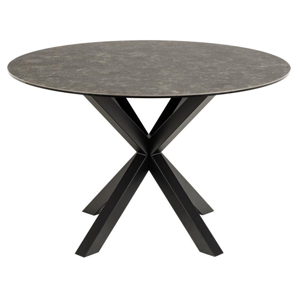 Hyeres Ceramic Round Dining Table In Black Fairbanks