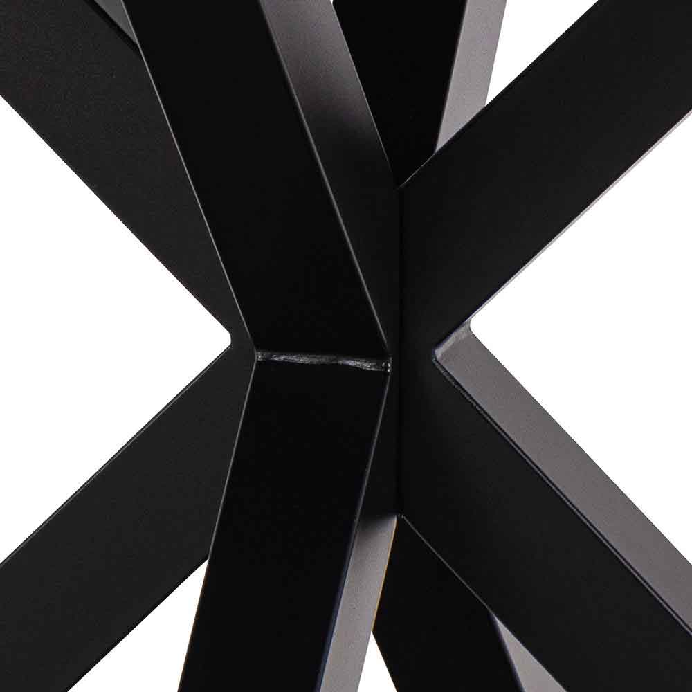 Hyeres Ceramic Round Dining Table With Black Legs - Dark Oak