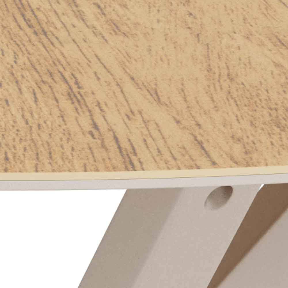 Hyeres Ceramic Round Dining Table With Grey Legs - Wild Oak