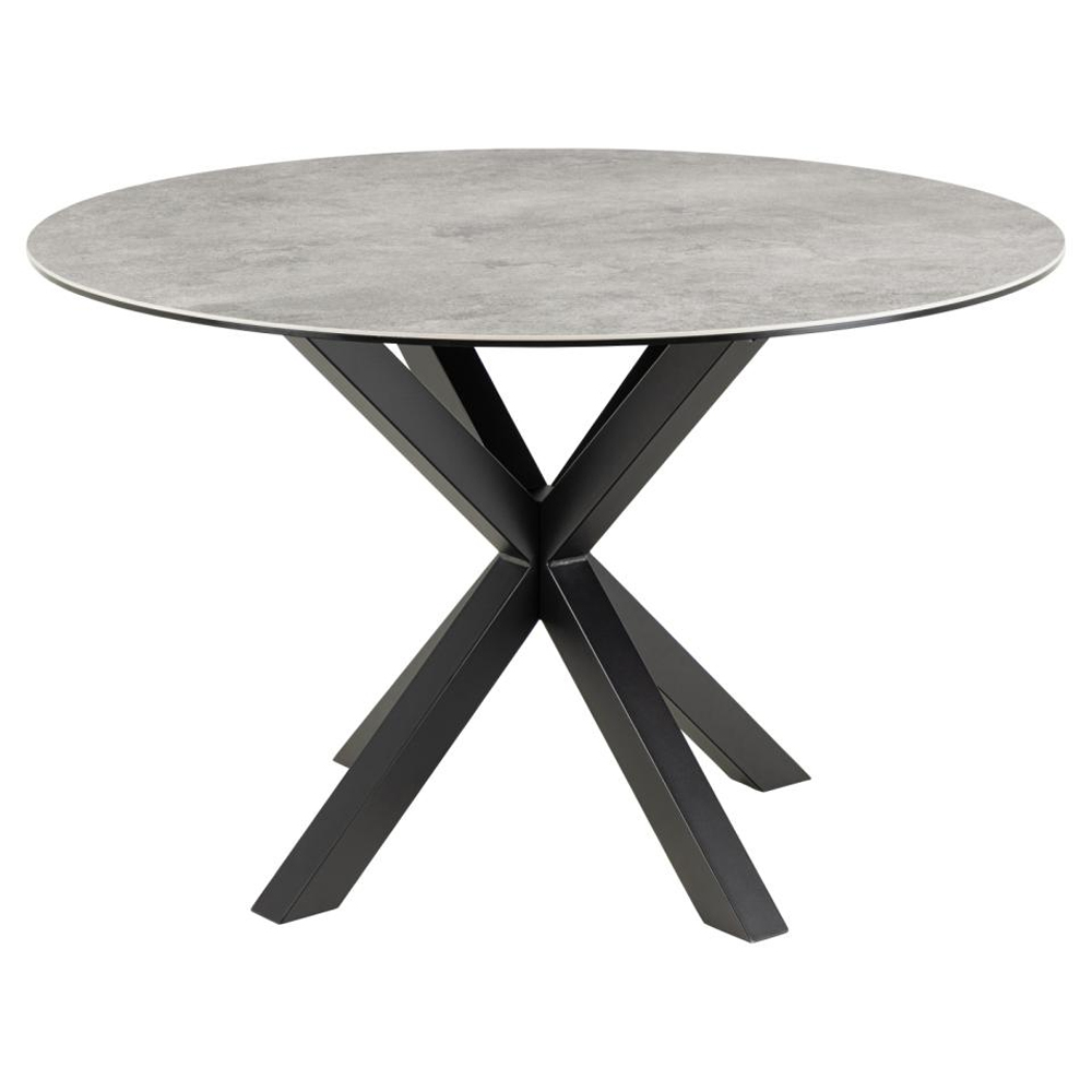 Hyeres Ceramic Round Dining Table In Grey Anista