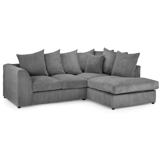 Product photograph of Hyeres Fabric Corner Sofa Right Hand In Grey from Furniture in Fashion