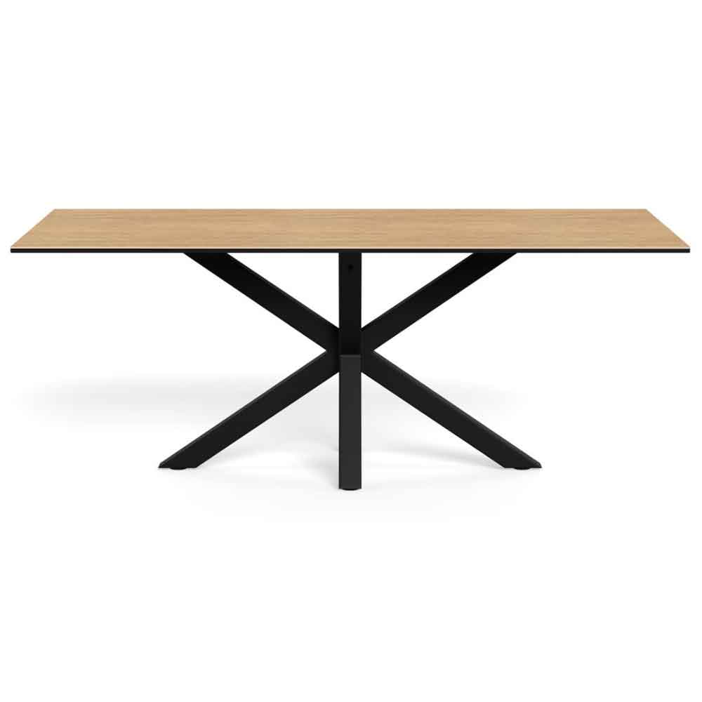 Hyeres Large Ceramic Dining Table With Black Legs - Oak