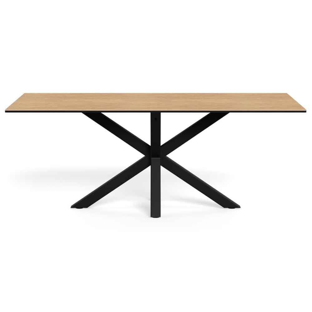 Hyeres Large Ceramic Dining Table With Black Legs - Oak