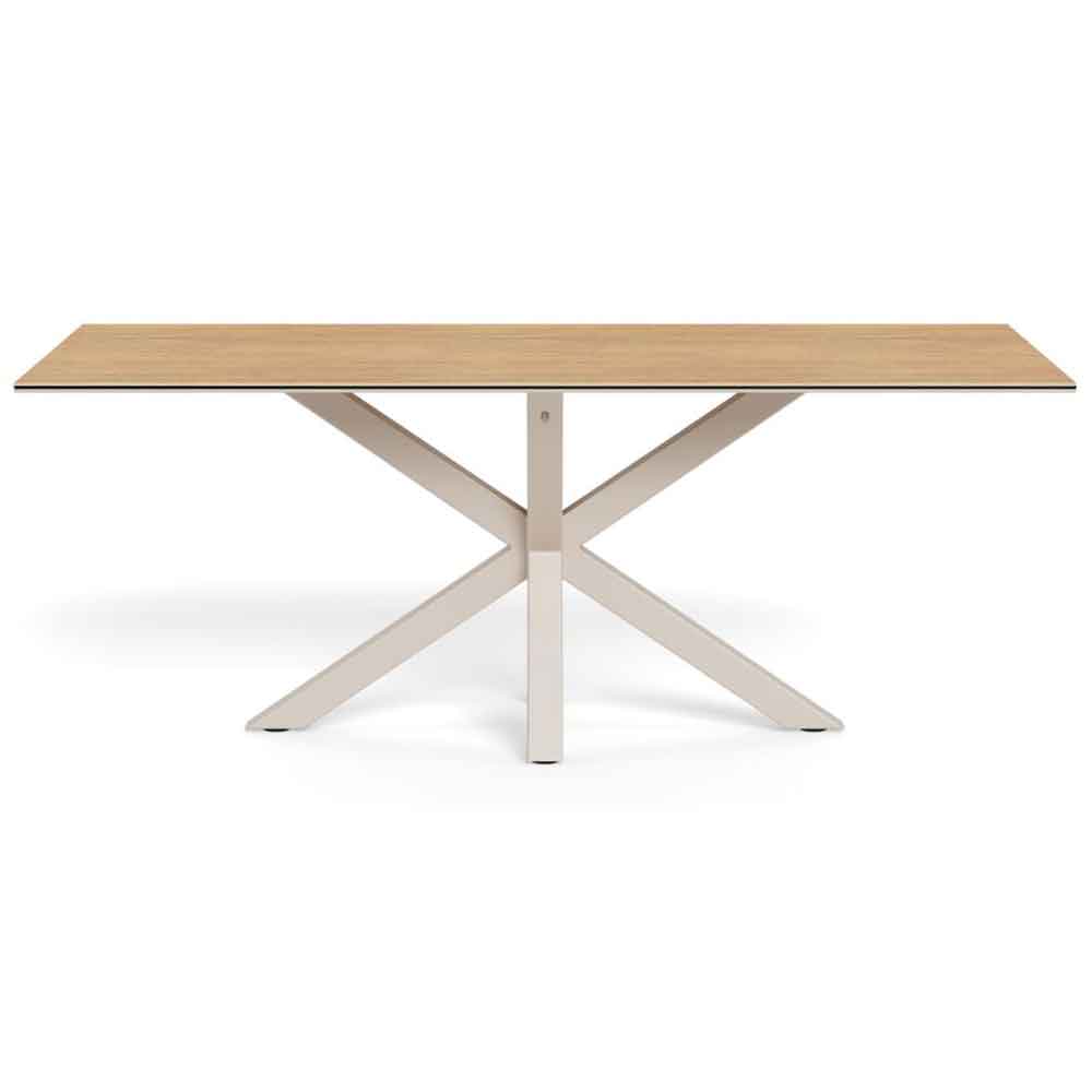 Hyeres Large Ceramic Dining Table With Grey Legs - Wild Oak