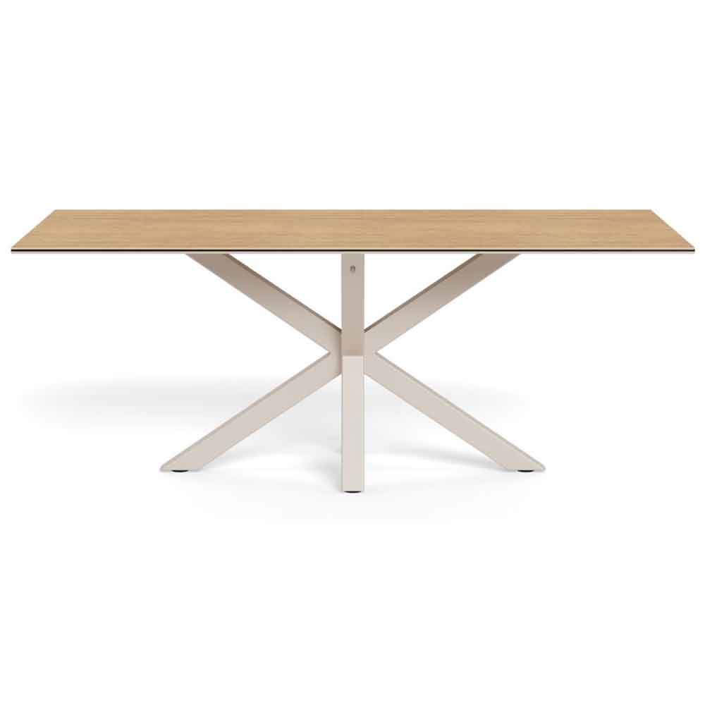 Hyeres Large Ceramic Dining Table With Grey Legs - Wild Oak