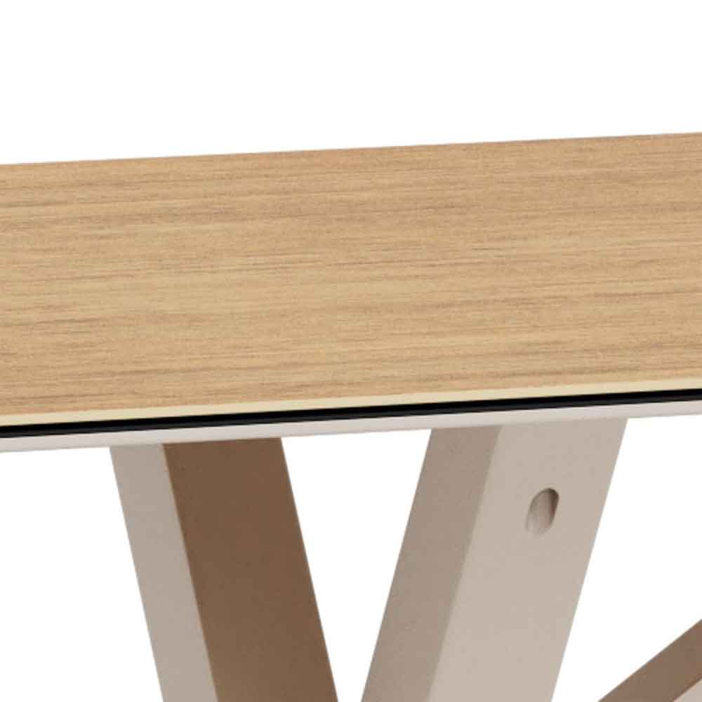 Hyeres Large Ceramic Dining Table With Grey Legs - Wild Oak