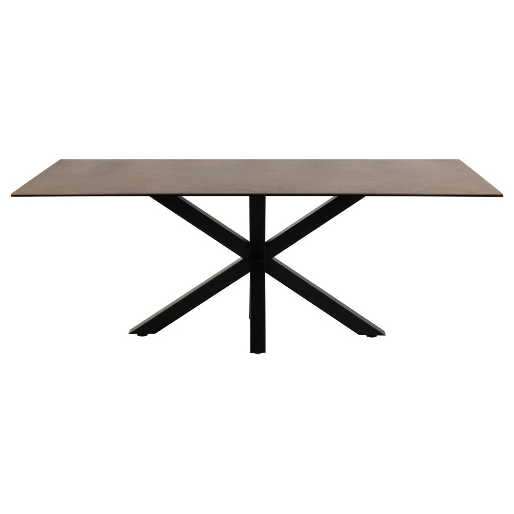 Hyeres Large Ceramic Dining Table In Rusty Brown Lemco