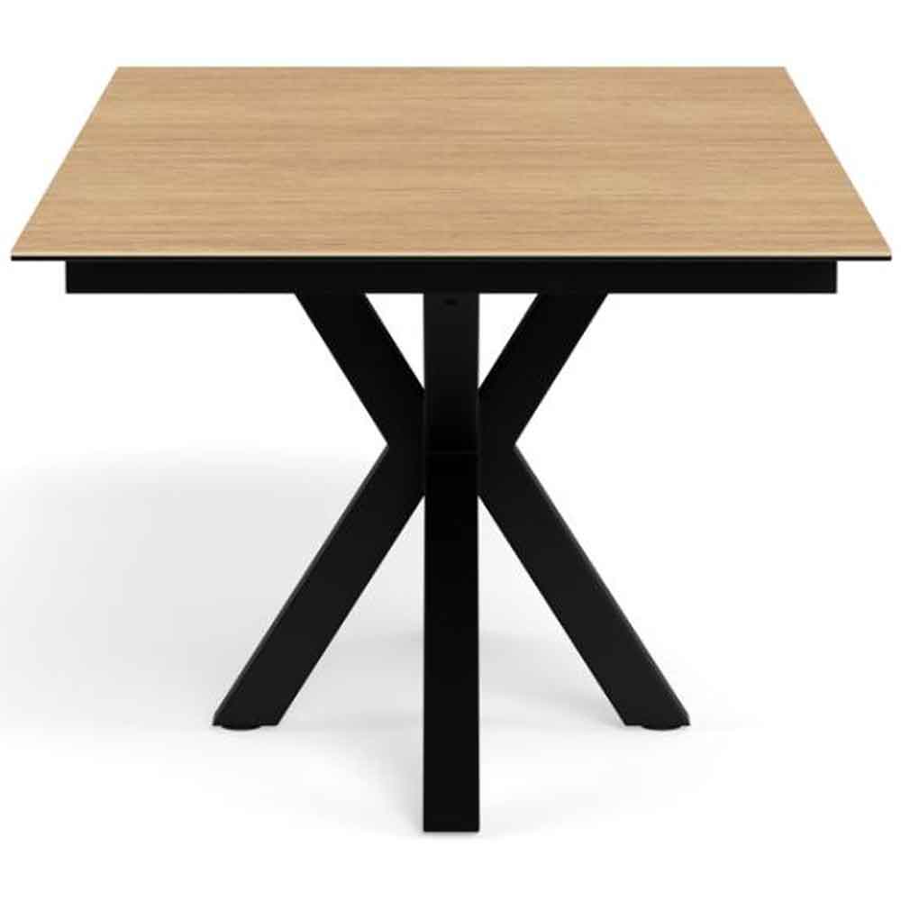 Hyeres Large Ceramic Extending Dining Table With Black Legs - Oak