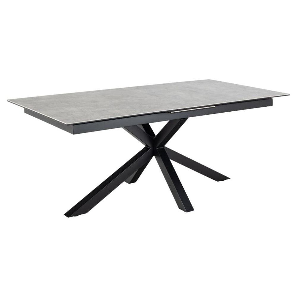 Hyeres Large Ceramic Extending Dining Table In Grey Anista
