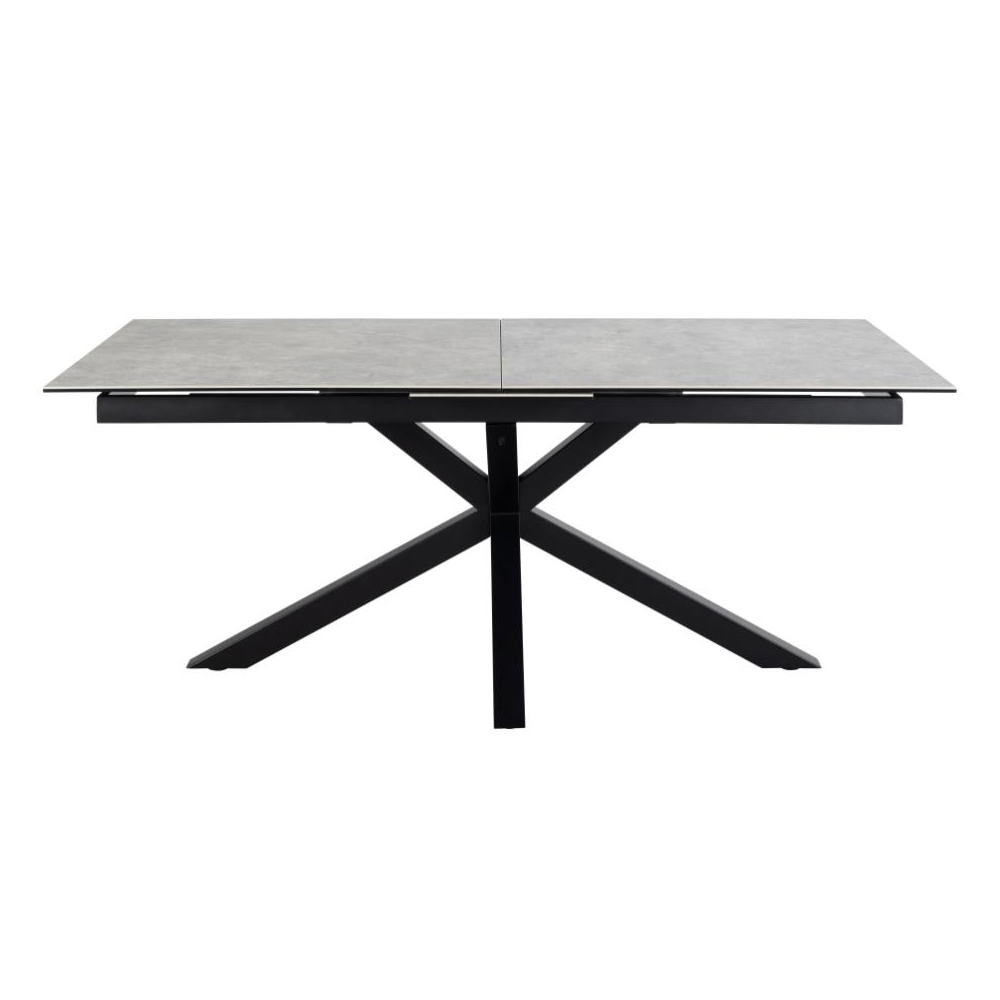 Hyeres Large Ceramic Extending Dining Table In Grey Anista