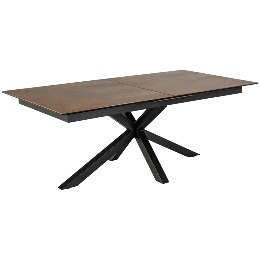 Hyeres Large Ceramic Extending Dining Table In Rusty Brown Lemco